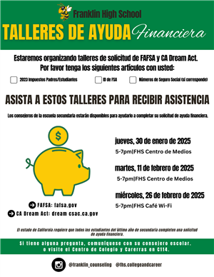 2024-25 Financial Aid Workshops Spanish